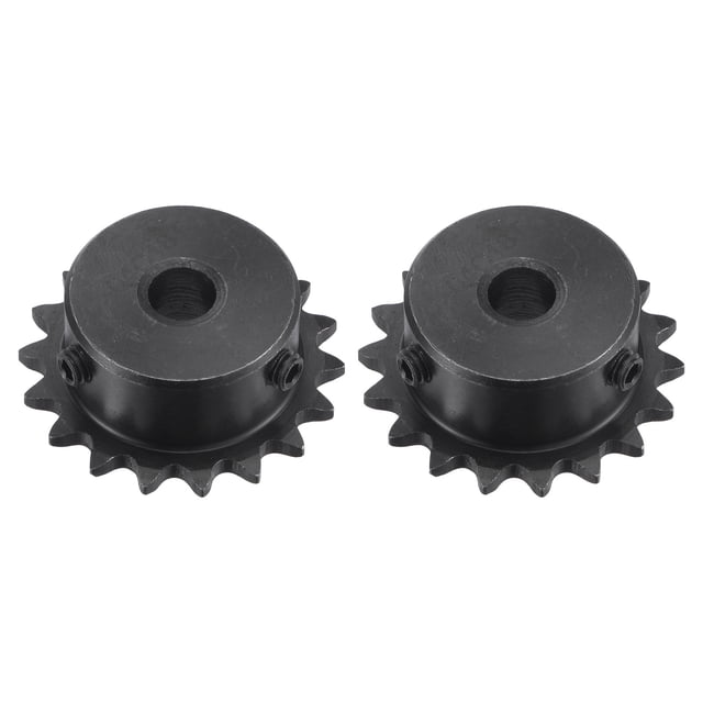 Unique Bargains #25 Chain Roller Sprocket, 8mm Bore 1/4' Pitch 18 Tooth Single Strand Chain Sprocket with Set Screws 2Pack