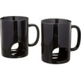 thumbnail image 2 of KOVOT Personal Fondue Mugs Set of 2 | Ceramic Mugs for Chocolate or Cheese | Includes Forks and Tealights| Double Vented (Black), 2 of 6