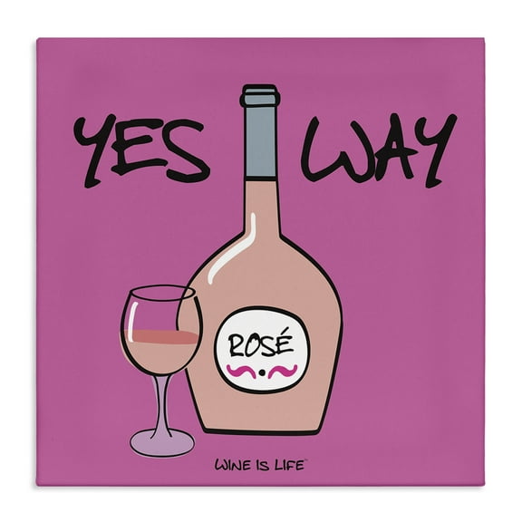 Stupell Industries Yes Way Rose Food & Beverage Painting Wrapped Canvas Art Print Wall Art, 17 x 17
