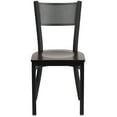 thumbnail image 5 of Flash Furniture HERCULES Series Black Grid Back Metal Restaurant Chair - Walnut Wood Seat, 5 of 6