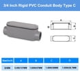 thumbnail image 3 of Cuerpo de conduit de PVC tipo C de 3/4 pulgada, 4 piezas, gris, CKVIHAV, 3 of 7