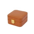 thumbnail image 1 of Caja de joyería de cuero PU, soporte de exhibición, organizador de almacenamiento multifuncional ligero, ataúd de almacenamiento, estuche de Ropa, zapatos y accesorios Miscelánea tierra-amarillo Qarigey AP017304-03, 1 of 6
