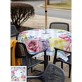 thumbnail image 4 of Spring Easter Outdoor Tablecloth - 60x60 Inch Square Dining Table Cover, Watercolor Flower Eggs Berry Leaf Blue Plaid Waterproof Outdoor Table Cloth with Umbrella Hole & Zipper for Picnic/Patio/Party, 4 of 7