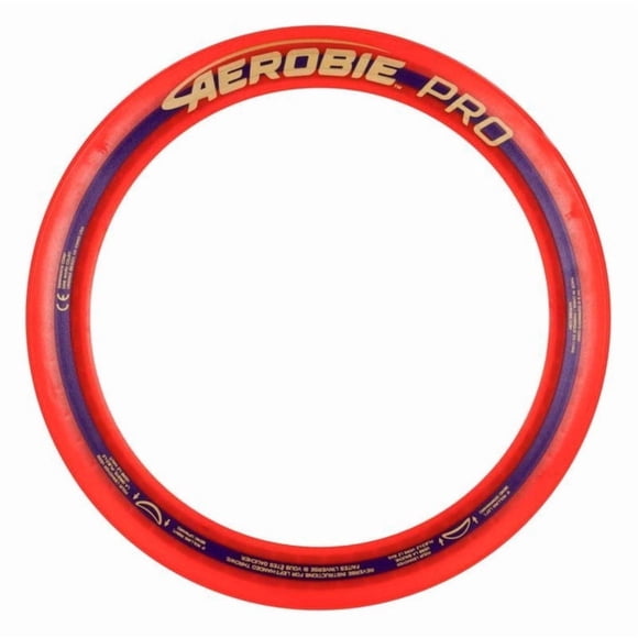 Aerobie Pro Ring Flying Disc – Red, 13-inch Long-Distance Throw Ring with Soft TPR Grip