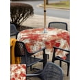 thumbnail image 5 of Outdoor Tablecloths with Umbrella Hole & Zipper, Red Ombre 60x60 Inch Square Tablecloths, Gradient Abstract Art Vintage Waterproof Table Cloth, Patio/Pool/Picnic Table Covers, 5 of 8