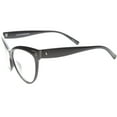 thumbnail image 3 of sunglassLA Unisex Womens Bold High Point Clear Lens Oversize Cat Eye Glasses (Black) - 63mm, 3 of 4