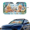 thumbnail image 2 of Xixirimido Car Windshield Sun Shade Universal Fit for SUV Truck Sedan Auto Front Window Sunshade Sun Visor Block UV Rays Keep Cool Car Accessories, Octopus Floral Coal Undersea, 2 of 8