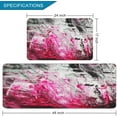 thumbnail image 2 of 2 Pieces Kitchen Rugs, Abstract Anti Fatigue Non Slip Foam Cushioned Art Modern White Fuchsia Rose Comfort Indoor Floor Mat Runner Rug Set for Laundry Office Sink Bathroom (17"x48"+17"x24"), 2 of 7
