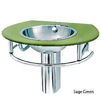 Decolav Sage Green Glass Vanity, Green Glass Vanity