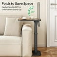 thumbnail image 5 of TV Tray Table, Adjustable Height & Flip-Top & Rounded Metal Corners, Snack Table for Couch, Sofa, Bed, Chair, Living Room, C Shaped End Side Table for Eating, Dinner or Laptop, Small Spaces, 5 of 9