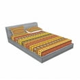 thumbnail image 3 of Ambesonne Tribal Fitted Sheet & Pillow Sham Set, Indigenous Art, Twinxl, Orange Yellow, 3 of 3