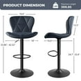 thumbnail image 2 of Daluvenix Modern Bar Stools Set of 3, Adjustable Swivel Counter Height Bar Chairs with Back, Faux Leather Upholstered for Kitchen Island, Dark Blue, 2 of 6