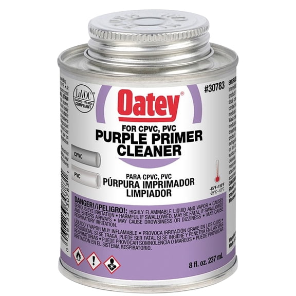 Oatey 30783 Primer/Cleaner, 8 oz Pail, Liquid, Purple