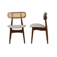 thumbnail image 3 of Baxton Studio Tarana Mid-Century Modern Grey Fabric and Walnut Brown Finished Wood 2-Piece Dining Chair Set, 3 of 7