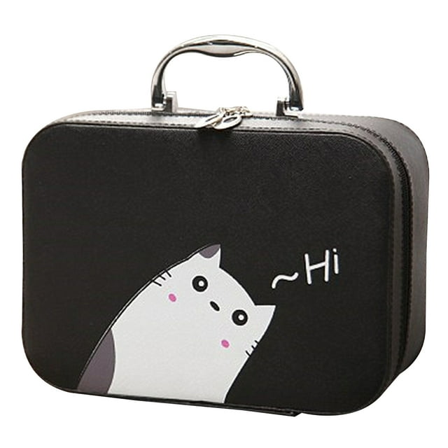ziyahi Multifunctional Cartoon Portable Travel High Capacity Double Layer Makeup Cosmetics Case Box