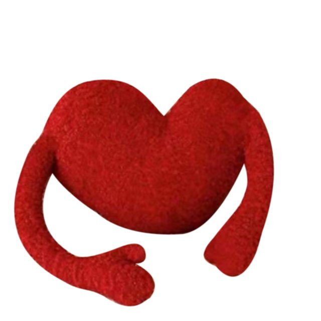 Almohada de peluche suave con dibujos animados, perfecta y cómoda decoración para sala de estar, dormitorio y oficina. Encantadora almohada asimétrica con forma de corazón rojo