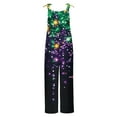 thumbnail image 4 of Moxiu Mardi Gras Jumpsuit Women Wide Leg Patchwork Sequin Graphic Overalls Plus Size Adjustable Strappy Loose Fit Rompers 2025 Multicolor,L, 4 of 5