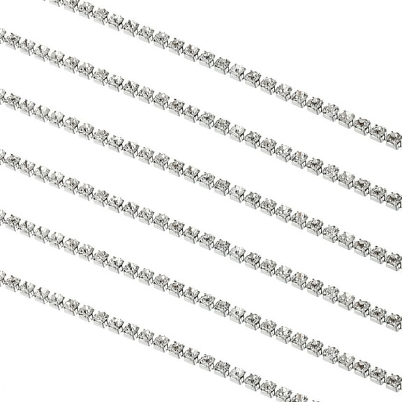 Uxcell 11 Yard/10m Crystal Rhinestone Close Chain Trim 2mm Trimming Claw Chain String for Crafts, White 1 Roll