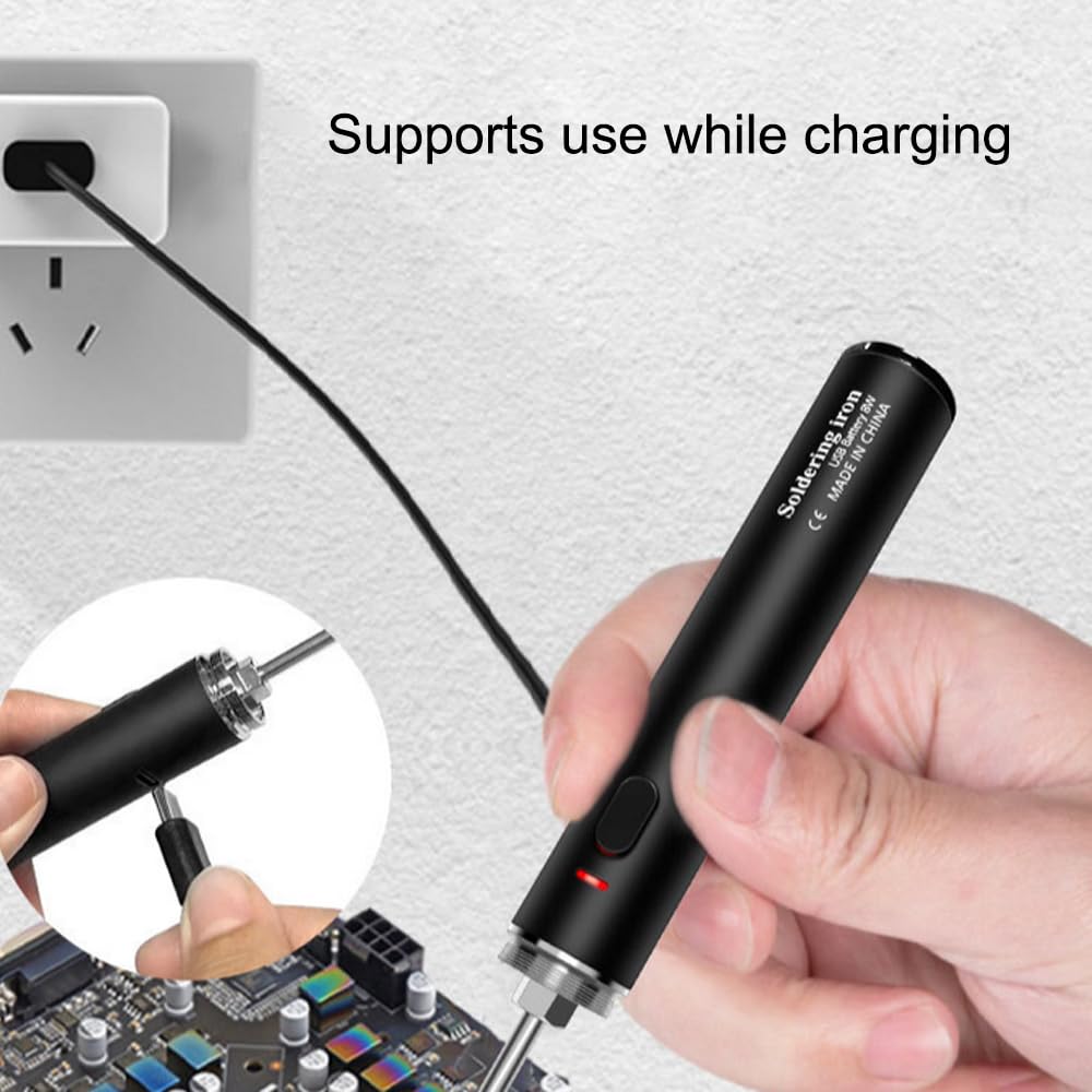 Treedix 10W Cordless Soldering Iron Pen USB Type-C Charging Soldering Tool Household Hand-held Soldering Pen Integrated Heating Core Adjustable Temperature Soldering Tool for Electronics,DIY