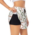 thumbnail image 3 of Lsque Hand Drawn Snake Printed Women's Running Shorts with Liner Pockets,Elastic Quick Dry Workout Athletic Gym Yoga Shorts,Womens High Waist Shorts-Medium, 3 of 9
