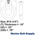 thumbnail image 2 of Arandelas de acabado Marine Bolt Supply de acero inoxidable, 2 of 2