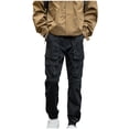 thumbnail image 2 of Puntoco Pantalones casuales largos para hombre Pantalones casuales de moda para hombre de color sólido con bolsillos con cremallera y cintura elástica largos, 2 of 5