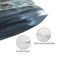 thumbnail image 3 of Wukai Fantasy Swan Yacht Design Print Plush Throw Pillow Cover, Double-sided Pillow Protector without Pillow Core, with Hidden Zipper, Home Decorations-16"x24", 3 of 6