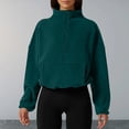 thumbnail image 2 of NMMUED Womens Half Zip Sweatshirt Cropped Sweatshirt for Women Mock Neck Sweatshirts Oversized Mock Neck Sweatshirt Long Sleeve Sweatshirt for Women Baggy Sweatshirt Green XL, 2 of 5
