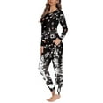 thumbnail image 3 of Renewold Christmas Theme Women's Pajama Set of 2 Xmas Trees Music Notes Scoop Neck Sleepwear Tracksuit Size 2XL Relaxed Home Life Wear Pullover Outfits, 3 of 5