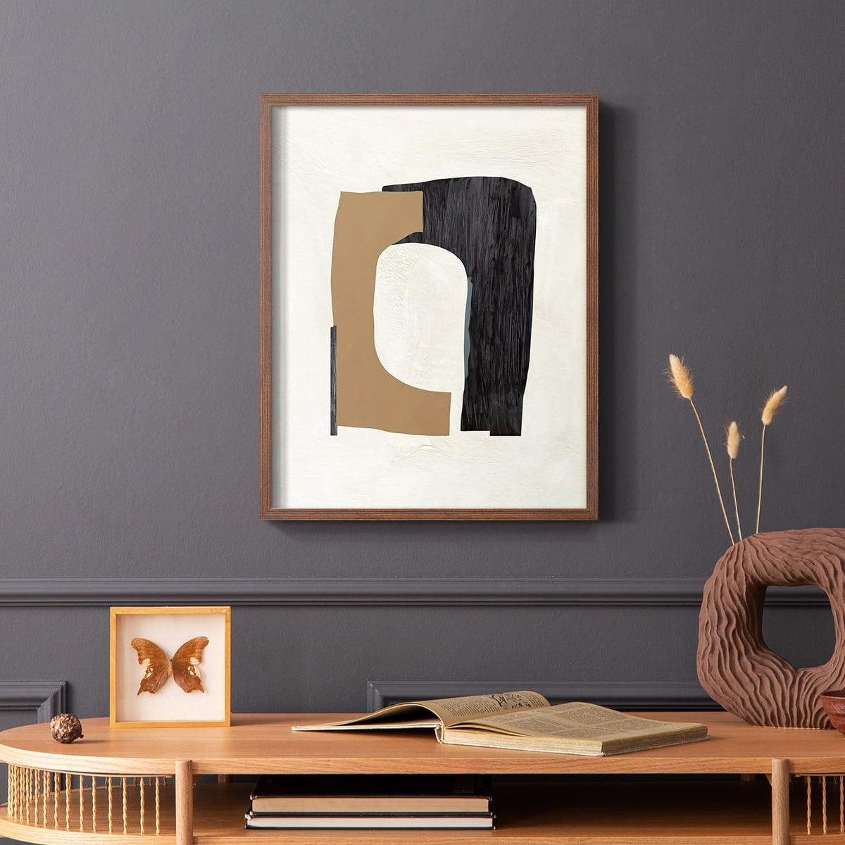 Cardboard Cutouts I Framed Print in Brown Solid Wood Framed Print No Nail Hanging