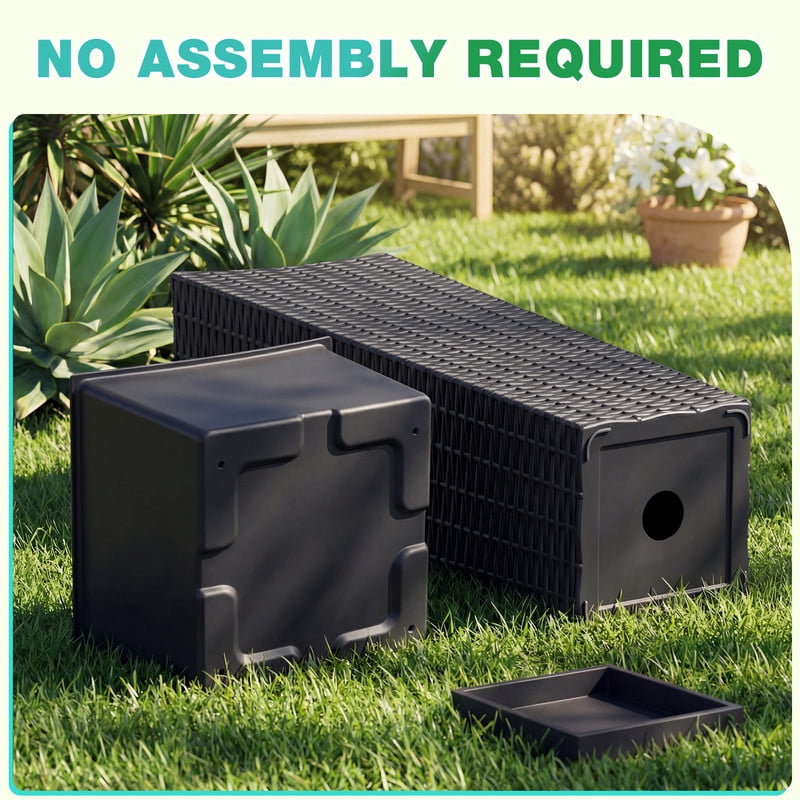 Devoko 24" Tall Planters for Outdoor Plants Set of 2, Woven-Textured Outdoor Plant Pots with Trays for Patio, Front Porch
