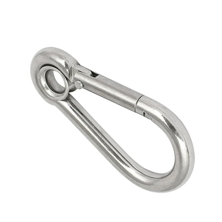 Generic Kinklink 25 Pack 304 Stainless Steel Carabiner Clip, 1.97 inch  Heavy Duty Spring Snap Hook, Small Caribeener Clips for Outdoor