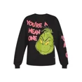 thumbnail image 5 of Dr. Seuss Grinch You're a Mean One Graphic Crewneck Pullover Sweatshirt, Women's, 5 of 6