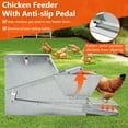thumbnail image 4 of Automatic Chicken Treadle Feeder, 27 LB Large Galvanized Steel Poultry Feeder, Outdoor Use, No Waste, 10 Chickens for 11 Days, Metal Chicken Feeder Kit Suits Duck, Bantams, Pheasants, 4 of 9