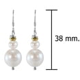 thumbnail image 5 of Freshwater White Pearls Gold Crystal Bead Sterling Silver Dangle Earrings, 5 of 5
