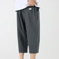thumbnail image 3 of Maean Big and Tall Capri Pants for Mens Knee Length Elastic Waist Cropped Trousers Capris with Pockets, 3 of 7