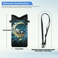 thumbnail image 6 of ZIATUBLES Water Resistant Purse Portable Cellphone Bag Neoprene Stylish Phone Pouch with Adjustable Crossbody Strap with Hook Loop Fastener, 4 X 8 Inch, Moon Flower Branch Panda, 6 of 7