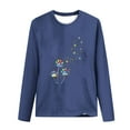 thumbnail image 4 of Women's Graphic Long Sleeve Tops Funny Print Crew Neck Casual Loose Sweatshirts Valentine Day Tee Gift to Ladies(Navy,L), 4 of 5