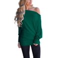 thumbnail image 1 of Sudadera INFITTY para mujer con hombros descubiertos, color verde oscuro, talla L, 1 of 5