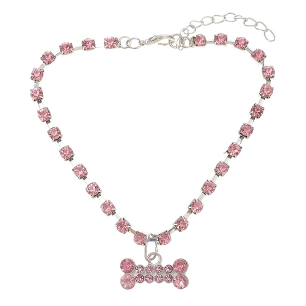 KAKOWELY Collar ajustable para perro y gato, con diamantes de imitación
