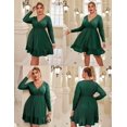thumbnail image 7 of Zeagoo Plus Size Women's Sequin Glitter Dress Crushed Long Sleeve Sexy V Neck Club Party Pleated Swing Skater Dress, 7 of 7