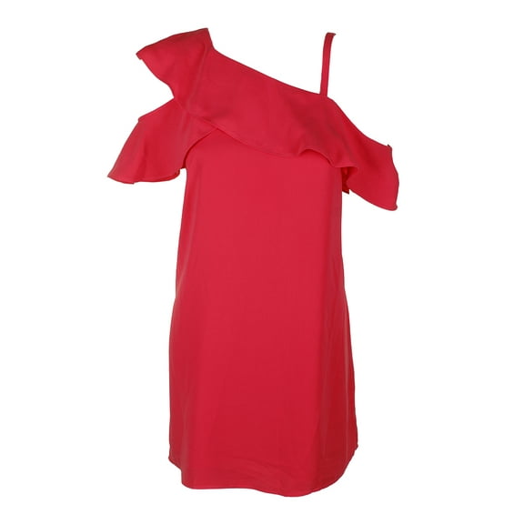 asymmetrical ruffle trapeze dress
