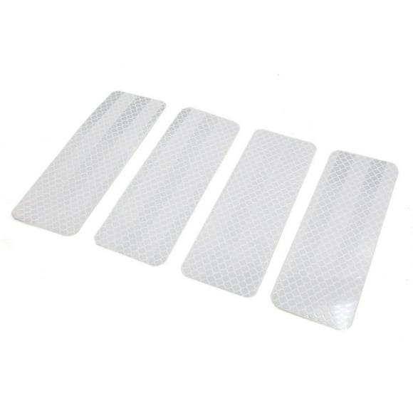 4pcs 4x12cm Blanco Noche de Advertencia de Seguridad Tira Reflectante Tape Pegatina para Coche