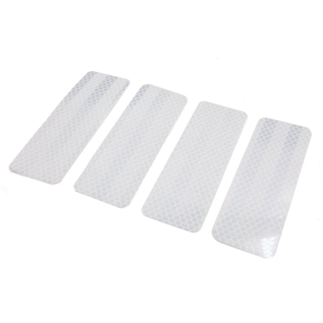 4pcs 4x12cm Blanco Noche de Advertencia de Seguridad Tira Reflectante Tape Pegatina para Coche