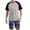 Blue A, variant on Mens Loungewear Set Plaid Print Raglan Color Block Short Pants Short Sleeve Crew Neck 2 Piece Homewear Set for Men