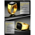 thumbnail image 3 of ChainsHouse 14K Gold Plated Rings for Men Black Onyx Stone Stainless Steel Band Ring Birthday Christmas Valentines Jewelry Gift, Size 07-14, 3 of 7