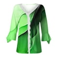 thumbnail image 4 of Hauts à Manches Longues pour Femmes Liquidation Mode Imprimée Décontractée Col en V Manches Trois/4 Sept Parties T-Shirt Ample Blouse Hauts Manches Longues pour Femmes Tendance, 4 of 5