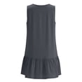 thumbnail image 6 of Jovrlynd Summer Dresses for Women Cotton Linen Boho Lace Up V Neck Mini Dress Ruffle A Line Flowy Holiday Dress, S-3XL, 6 of 7