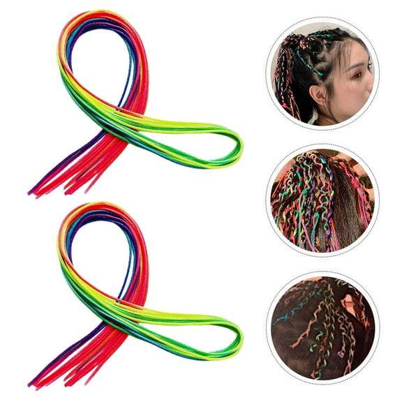 Niceauty 60pcs Assorted Color Braiding Rope for Hair Accessories Ideal for Parties and DIY Crafts