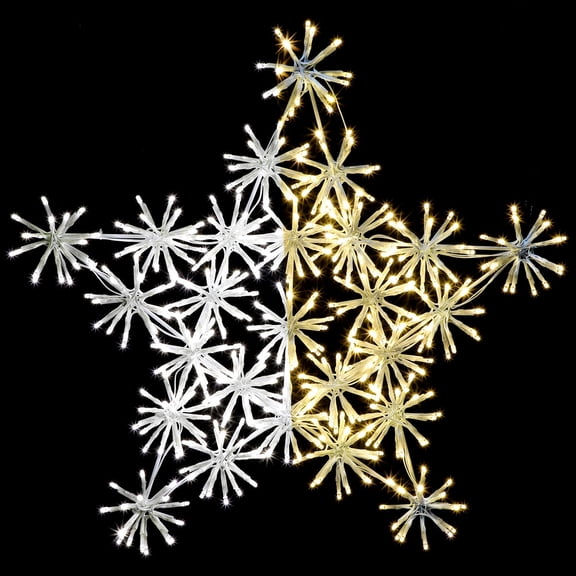 LAMPHOME [Large 24"x24" 416LED Star Motif Super-Bright LEDs Outdoor Christmas Decoration with UL Standard Adaptor 10 Functions Waterproof for Outdoor Home Party Wall Hanging Holiday Christmas